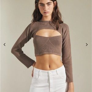 Alohas Limelight - Brown Knit Top Nutmeg